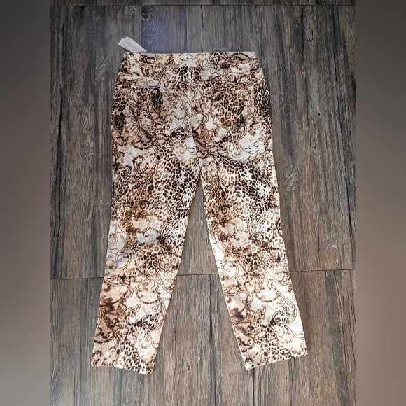 Chicos Leopard Print Design Stretch Denim  Pants - Picture 5 of 5